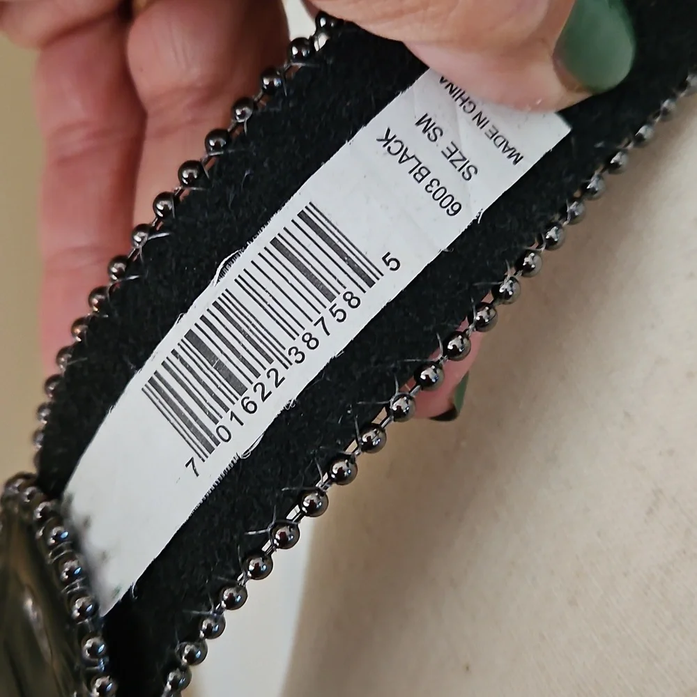 NWT Genuine Leather Western, Bling  Country Black Belt Small